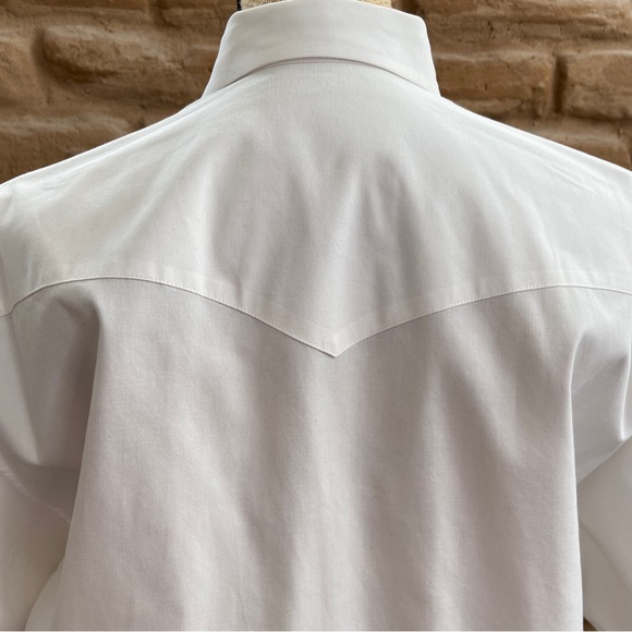 Panhandle Slim Vintage White Short Sleeve Pearl Snap Western Shirt - Men’s Large - Picture 4 of 12